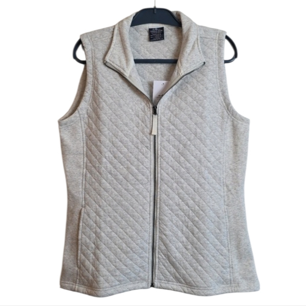 Charles River Quilted Vest Medium Heathered  Gray New Tags - Picture 3 of 12
